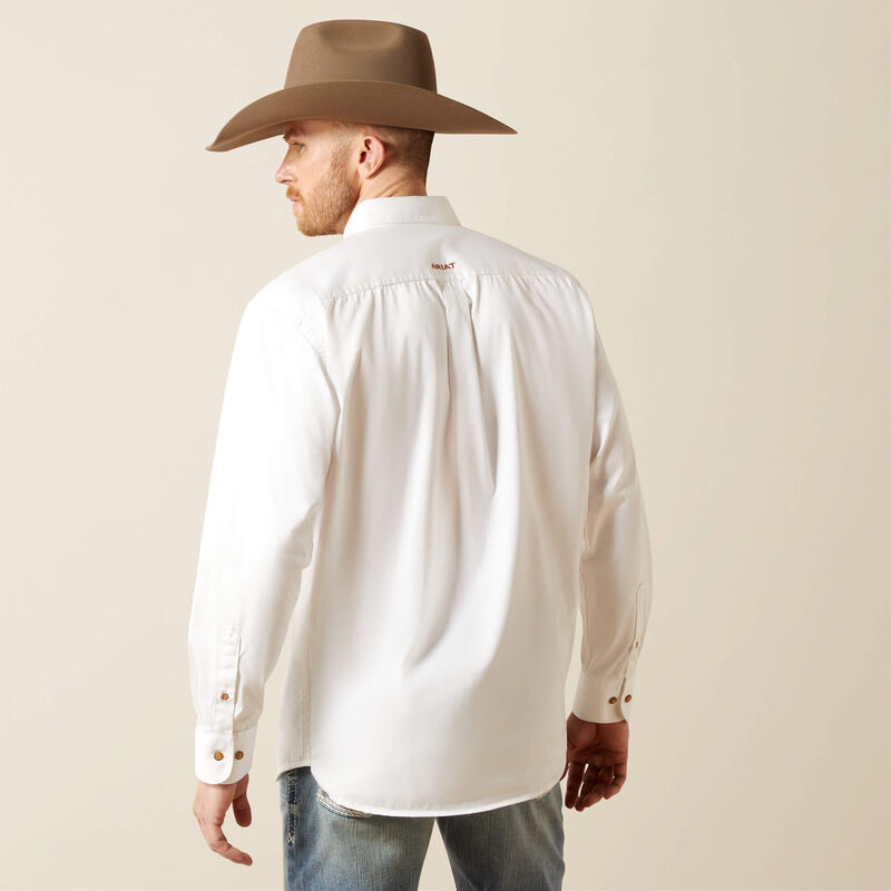 ARIAT SOLID TWILL CLASSIC FIT SHIRT WHITE