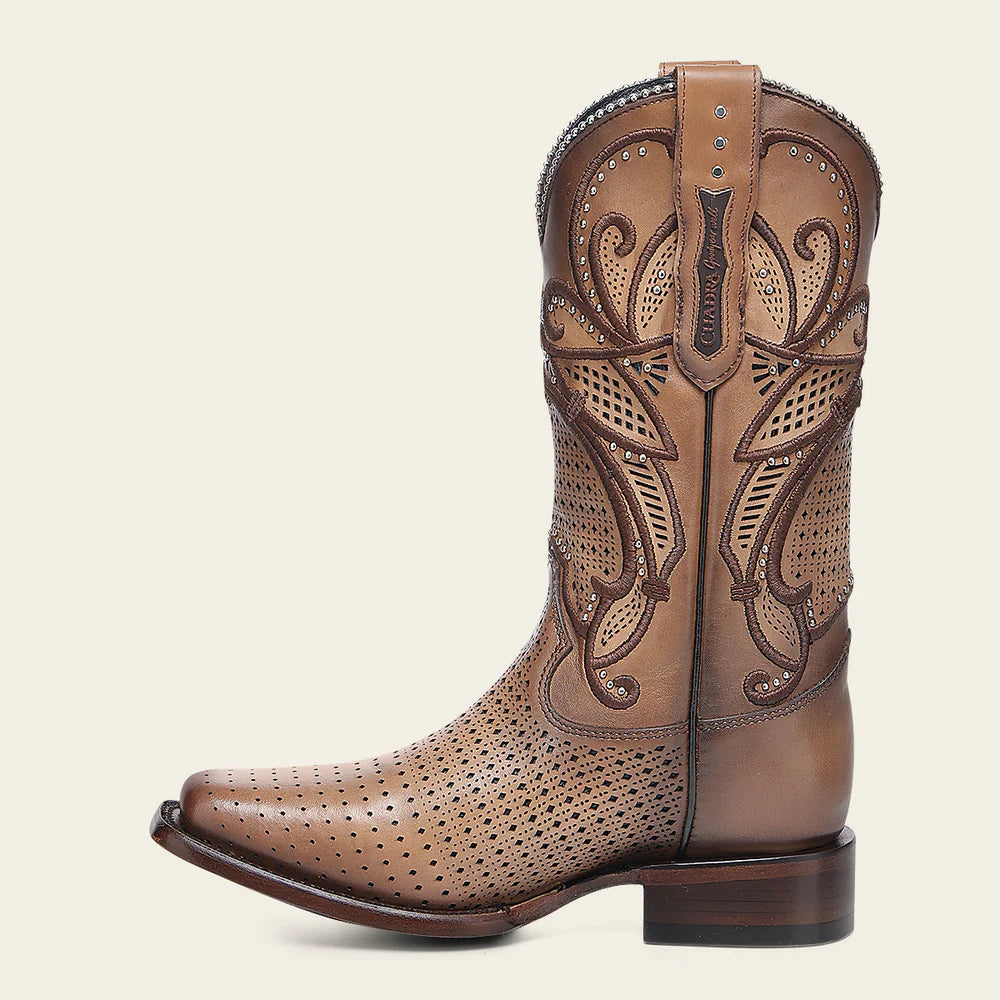 CUADRA WOMENS WESTERN RODEO LIGHT BROWN BOVINE BOOT
