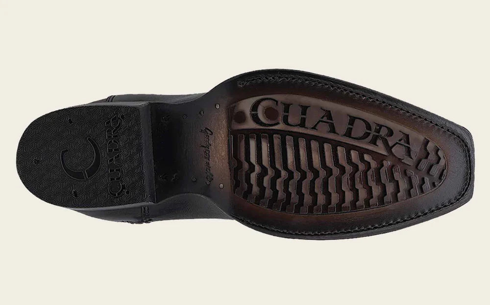 CUADRA MEN'S ENGRAVED BLACK STINGRAY COWBOY BOOTS