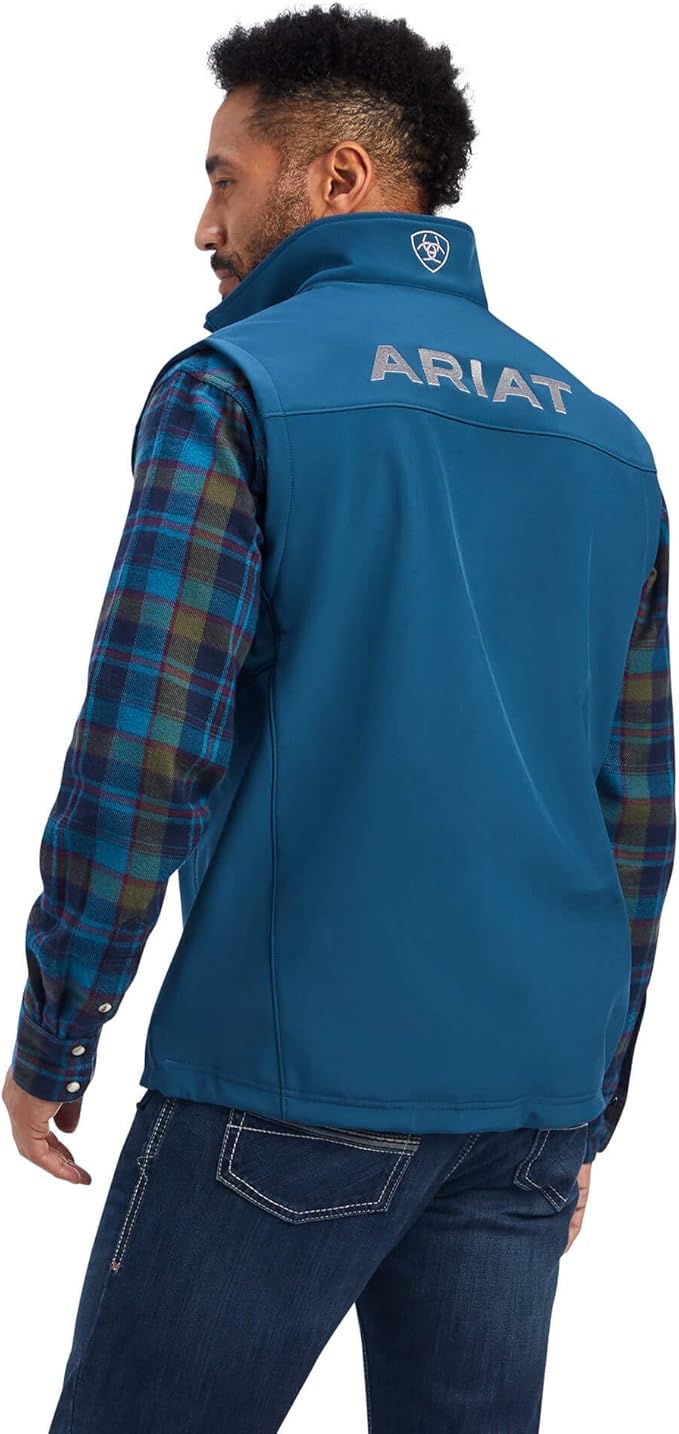 ARIAT MEN'S LOGO 2.0 SOFTSHELL JACKET MAJOLICA BLUE