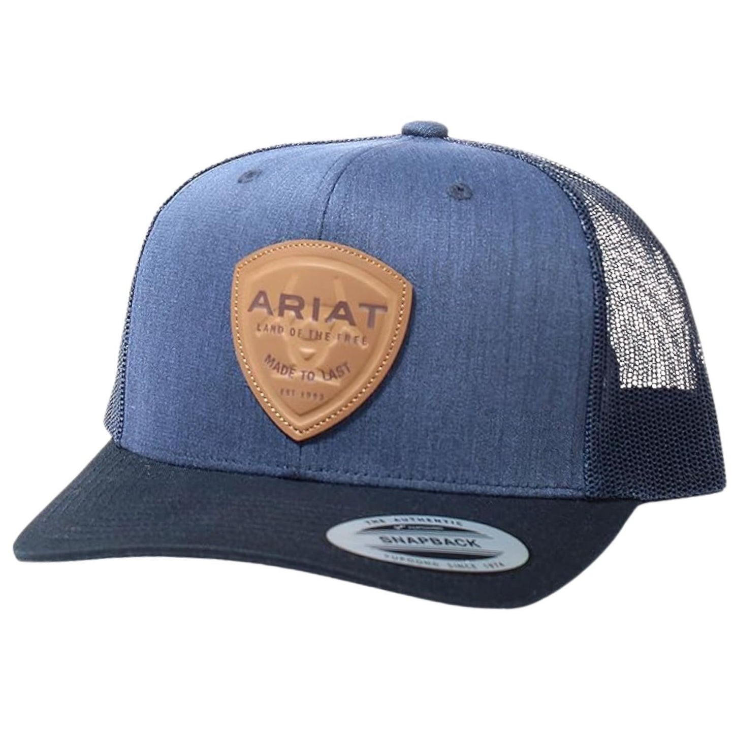 Ariat Men's Land of the Free Shield Logo Patch Adjustable Snapback Cap Hat- Gorra