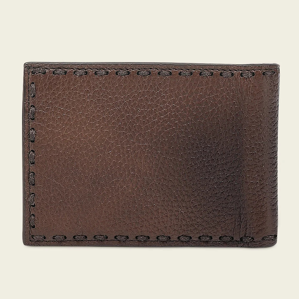 CUADRA HONEY BIFOLD WALLET IN GENUINE ITALIAN DEER AND BOVINE LEATHER