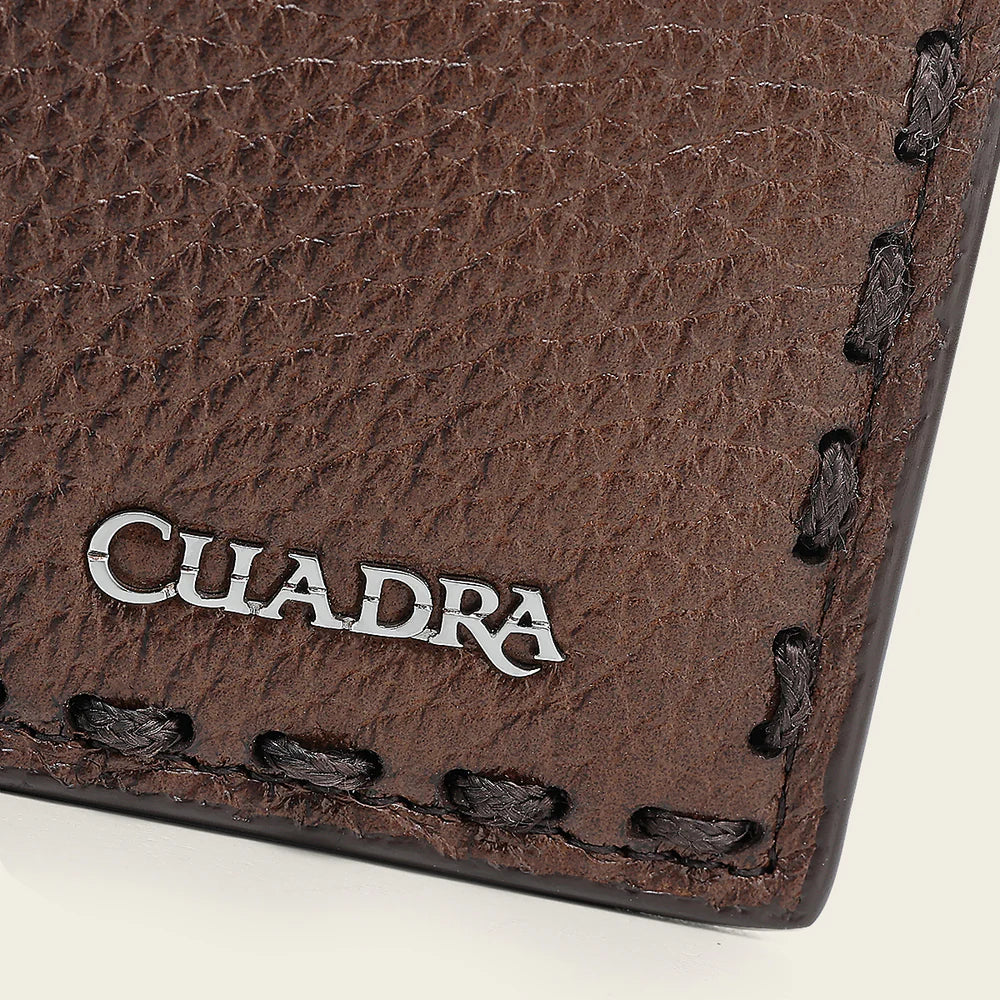 CUADRA HONEY BIFOLD WALLET IN GENUINE ITALIAN DEER AND BOVINE LEATHER