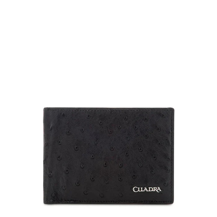 CUADRA BLACK OSTRICH WALLET