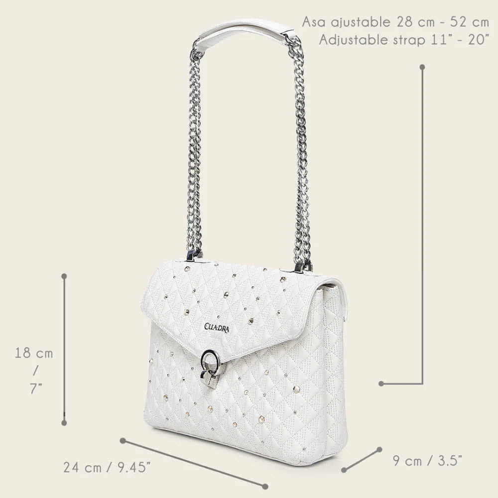 CUADRA SHOULDER HANDBAG IN WHITE