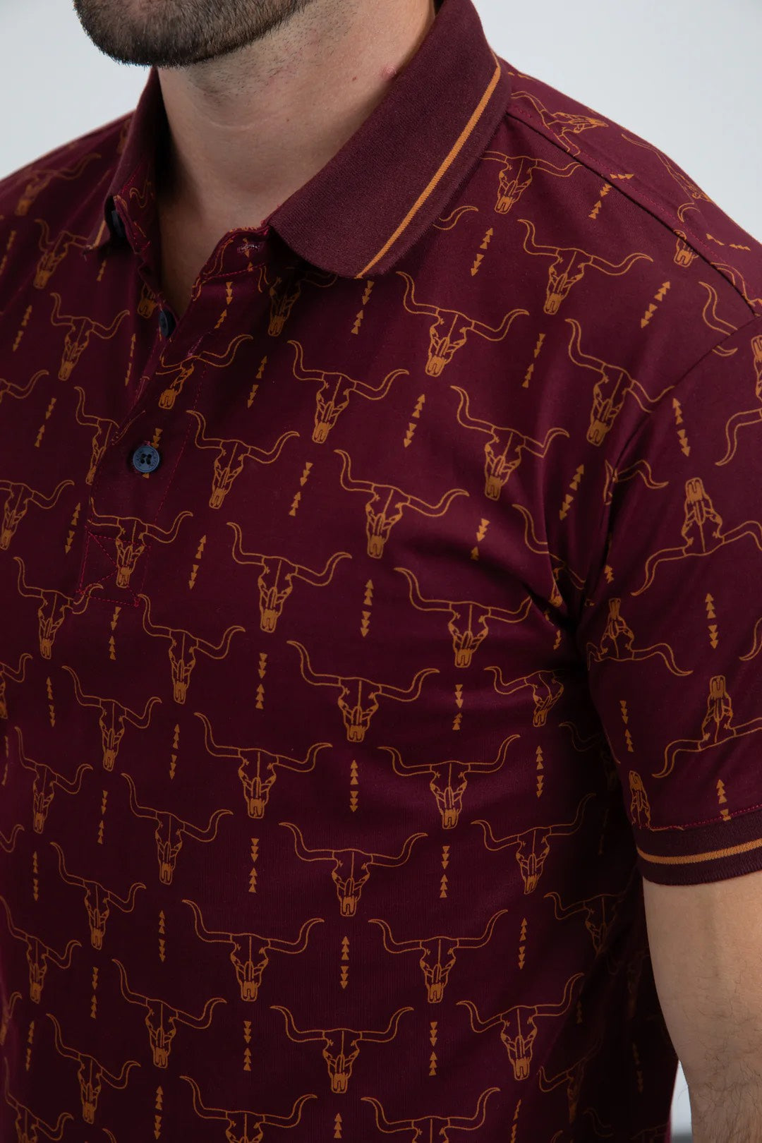PLATINI MENS MODERN FIT STRETCH COTTON BURGUNDY POLO