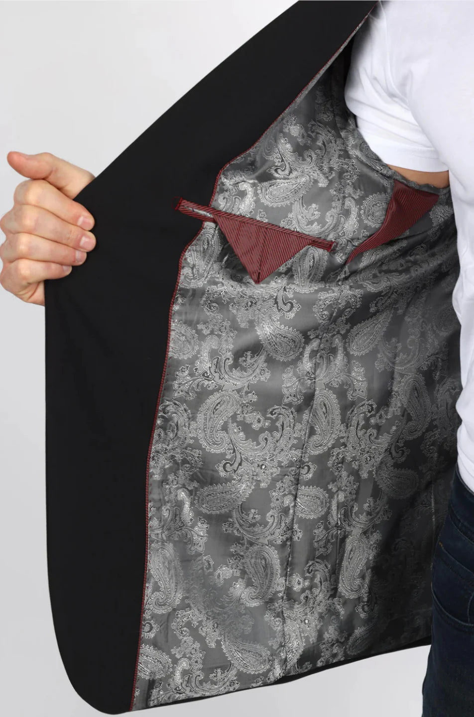 MENS MODERN FIT STRETCH BLACK BLAZER