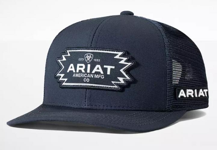 ARIAT MENS NAVY BLUE SOUTHWEST PATCH HAT