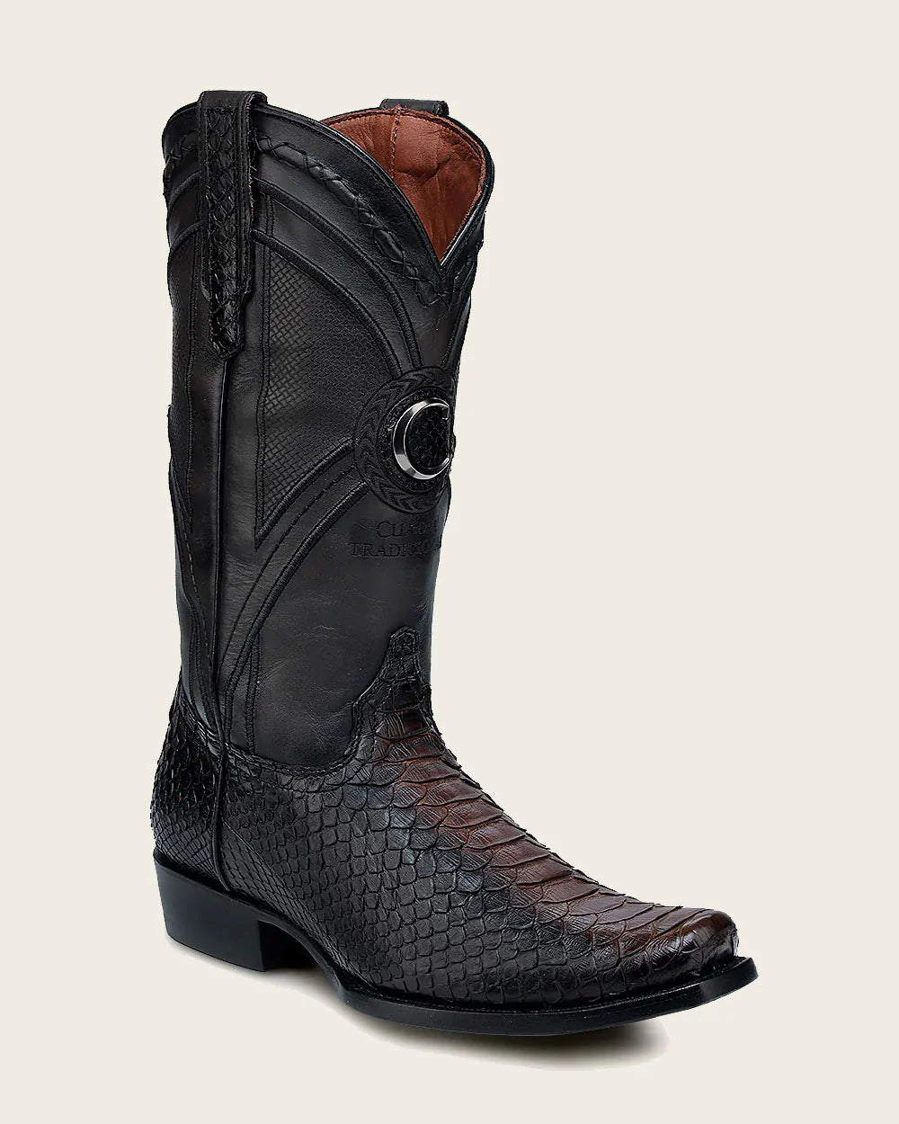 MENS WESTERN DARK BROWN PYTHON COWBOY BOOT