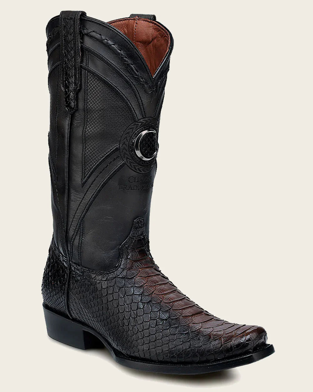 MENS WESTERN DARK BROWN PYTHON COWBOY BOOT