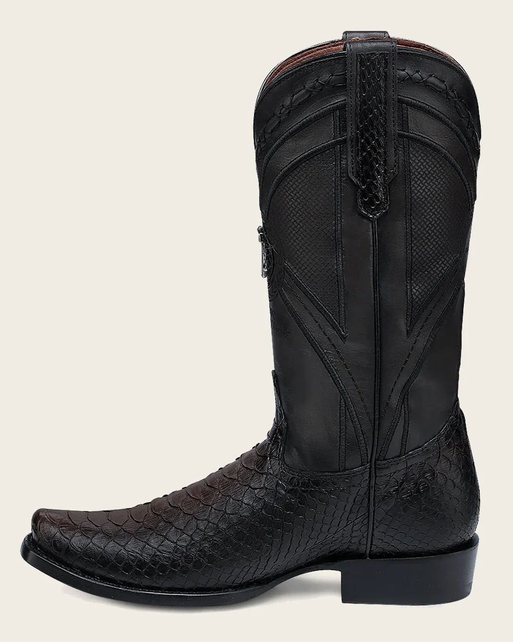 MENS WESTERN DARK BROWN PYTHON COWBOY BOOT