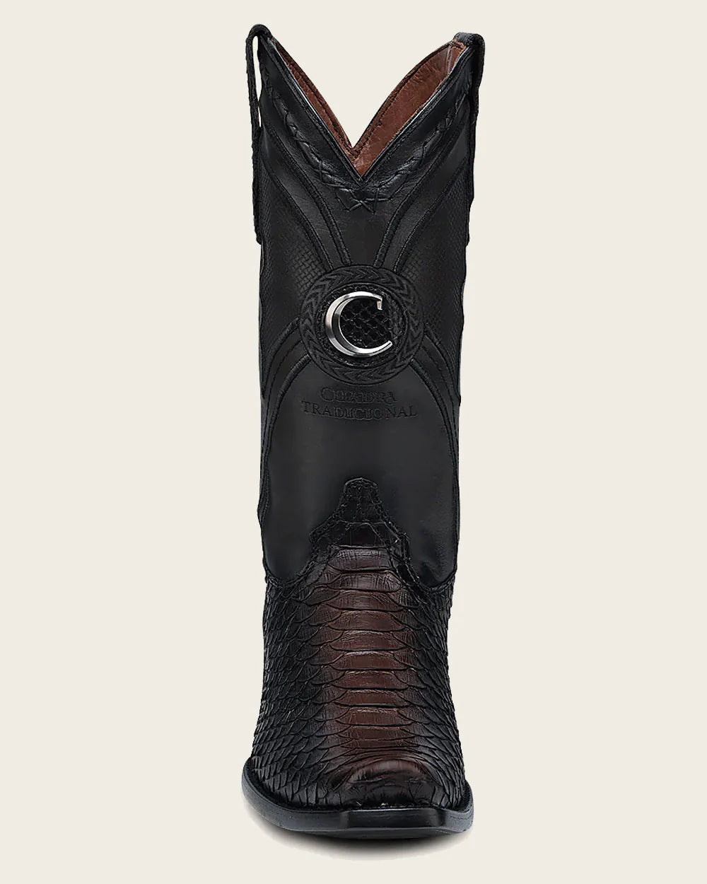 MENS WESTERN DARK BROWN PYTHON COWBOY BOOT