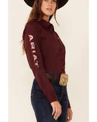ARIAT WOMENS TEAM KIRBY STRETCH SHIRT ZINFANDEL