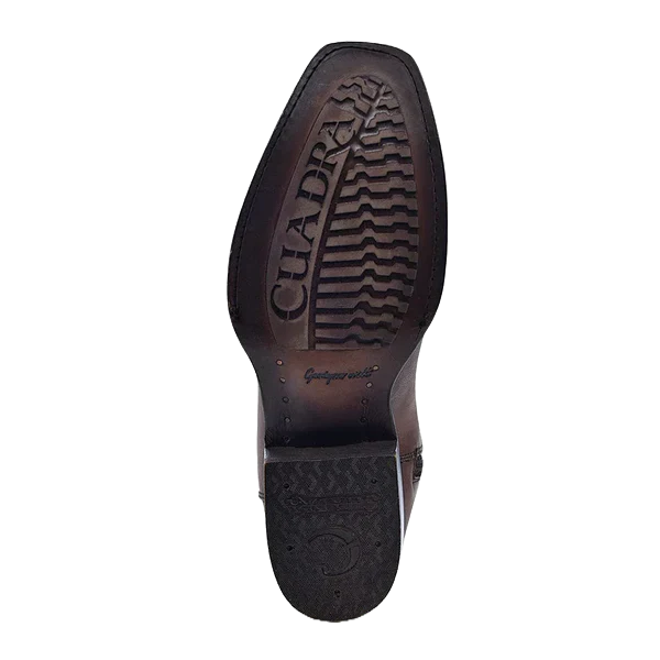 MEN'S CUADRA OSTRICH LEATHER MORONI CHESTNUT BROWN WESTERN BOOT