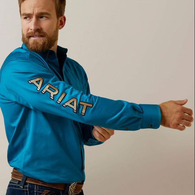 ARIAT MEN'S TEAM LOGO SLIM FIT SHIRT