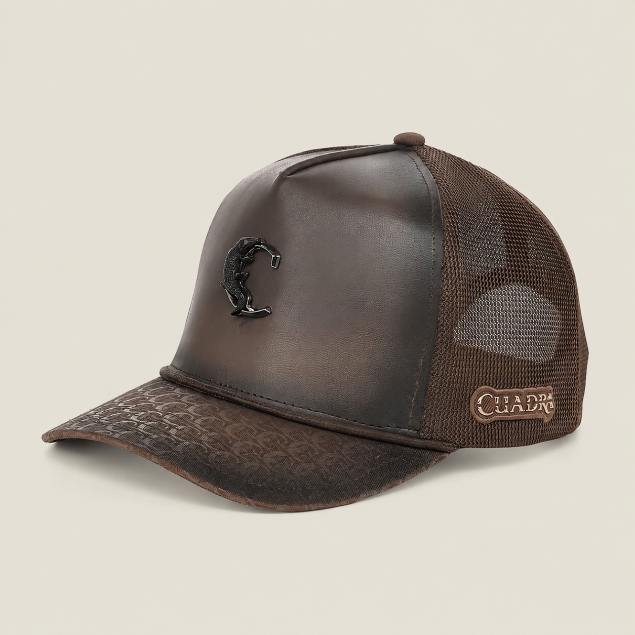 CUADRA BROWN WESTERN LEATHER CAP