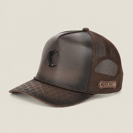 CUADRA BROWN WESTERN LEATHER CAP