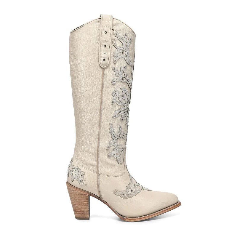 CUADRA WOMEN'S TALL BEIGE MIKONOS BOOT WITH CRYSRALS