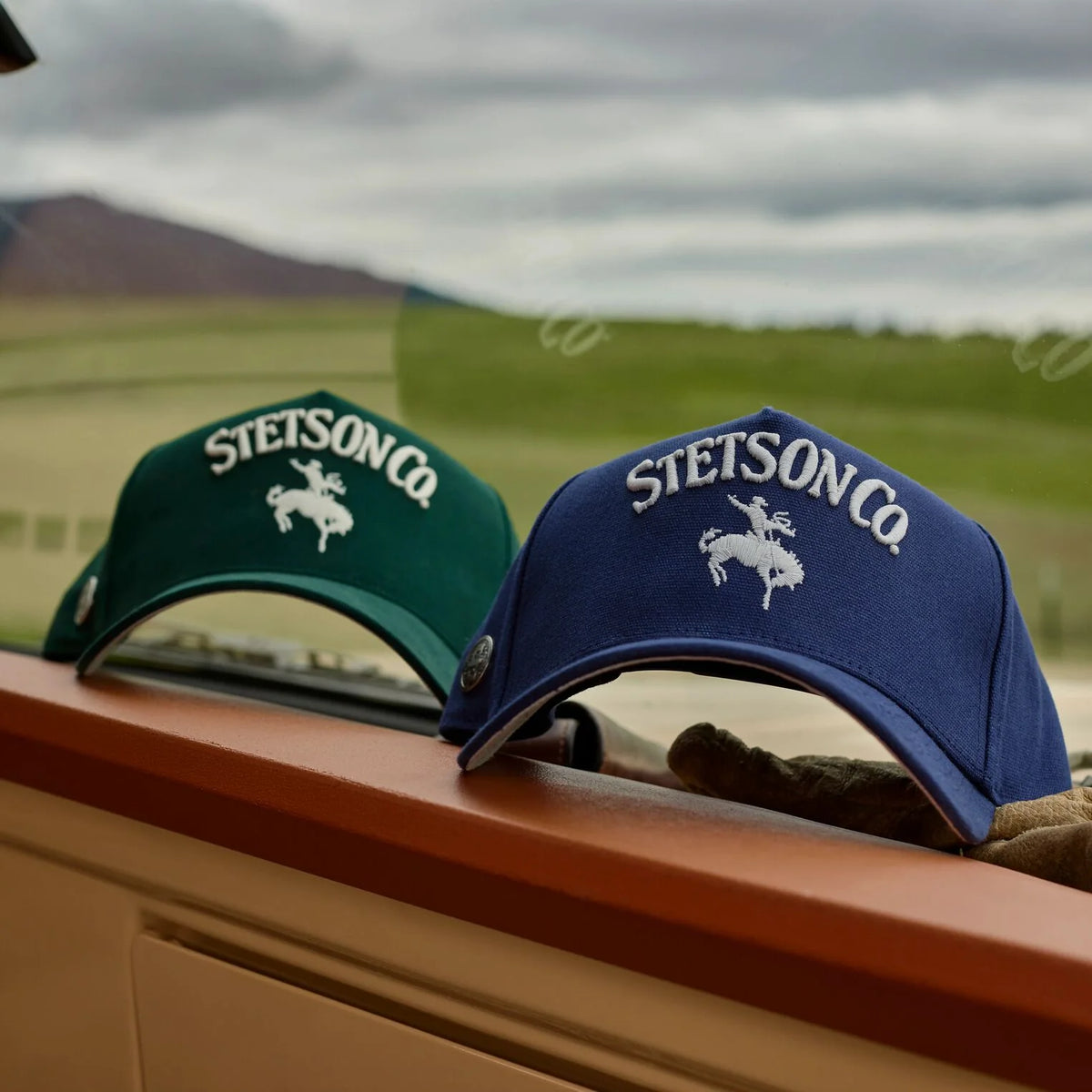 STETSON RODEO BRONCO TRUCKER HAT - HUNTER GREEN