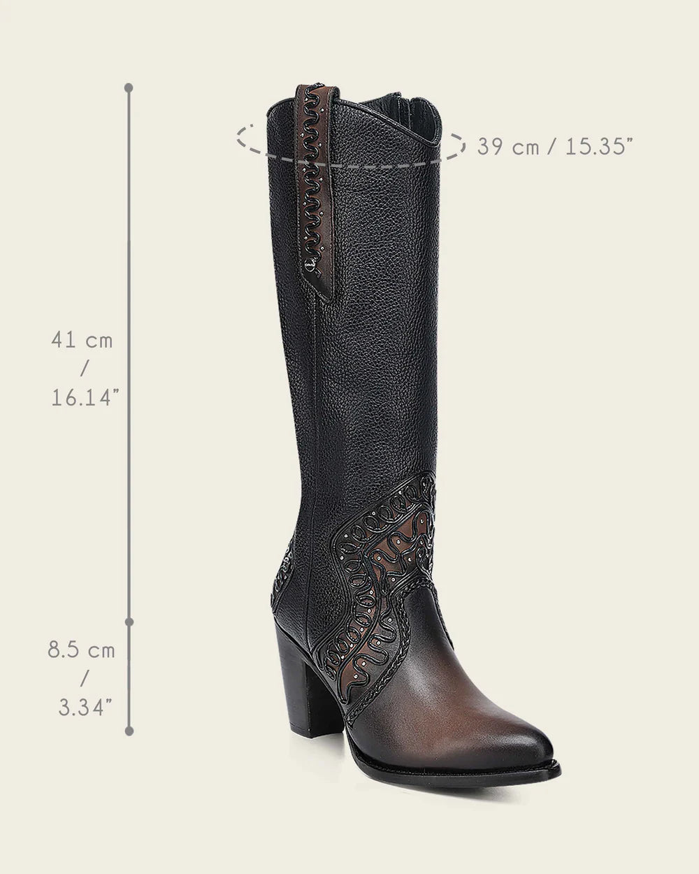 CUADRA WOMEN'S HIGH WESTERN BOOT WITH ORGANIC EMBROIDERY