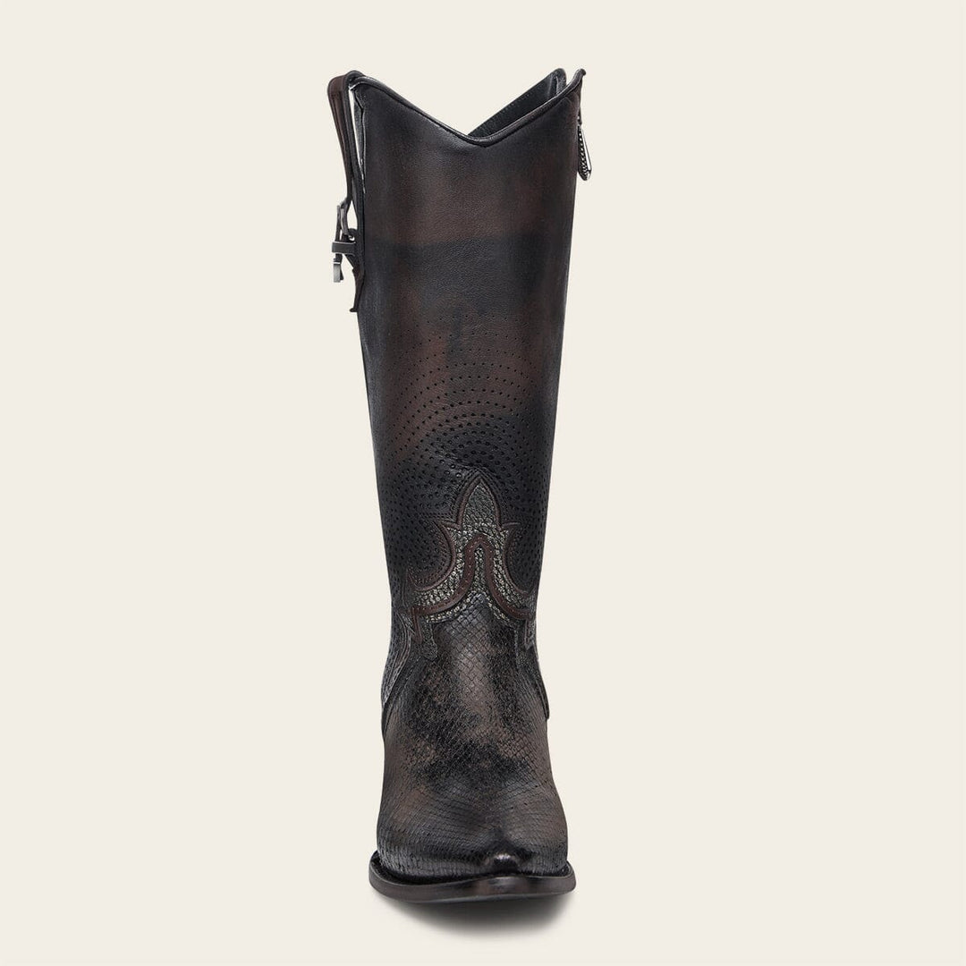 CUADRA WOMEN'S CHOCOLATE PYTHON EMBROIDERY BOOT