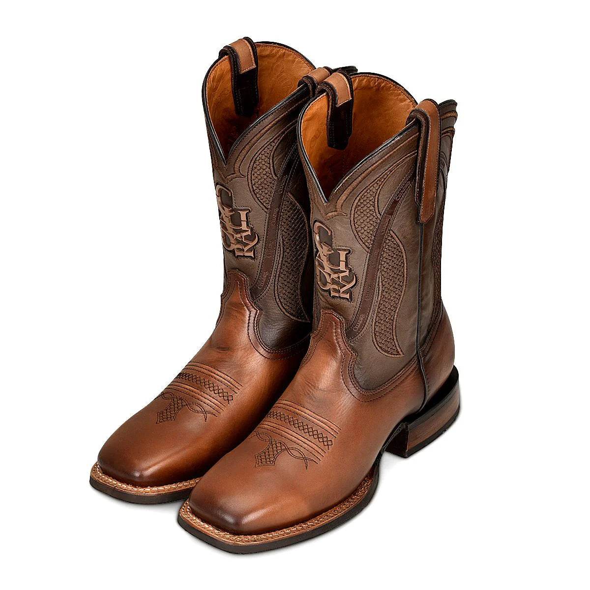 Rodeo Cowboy Honey Brown Leather Boots, Botas color Miel