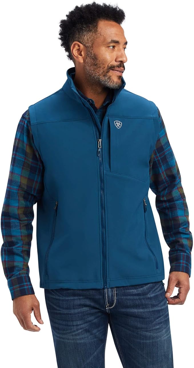ARIAT MEN'S LOGO 2.0 SOFTSHELL JACKET MAJOLICA BLUE