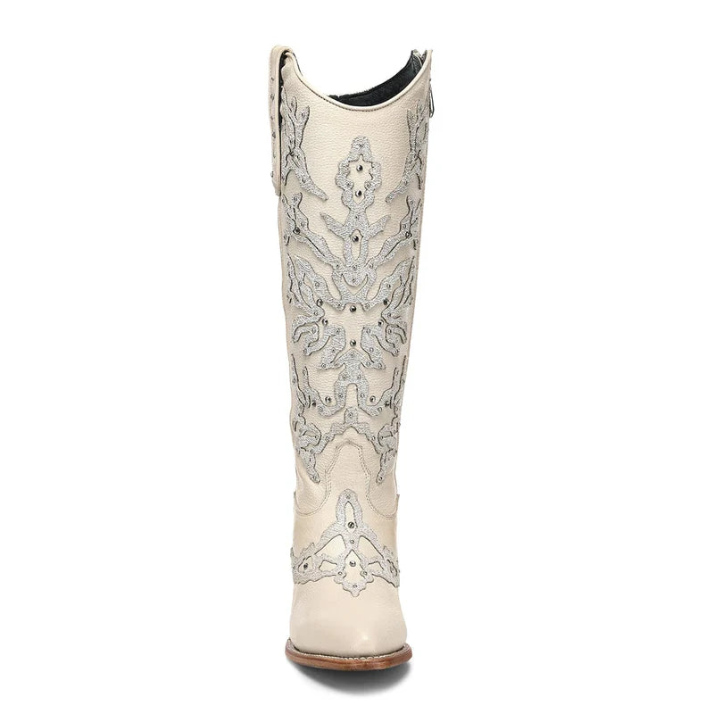 CUADRA WOMEN'S TALL BEIGE MIKONOS BOOT WITH CRYSRALS