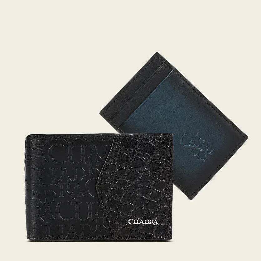 CUADRA BLACK BIFOLD EXOTIC ALLIGATOR WALLET CUADRA