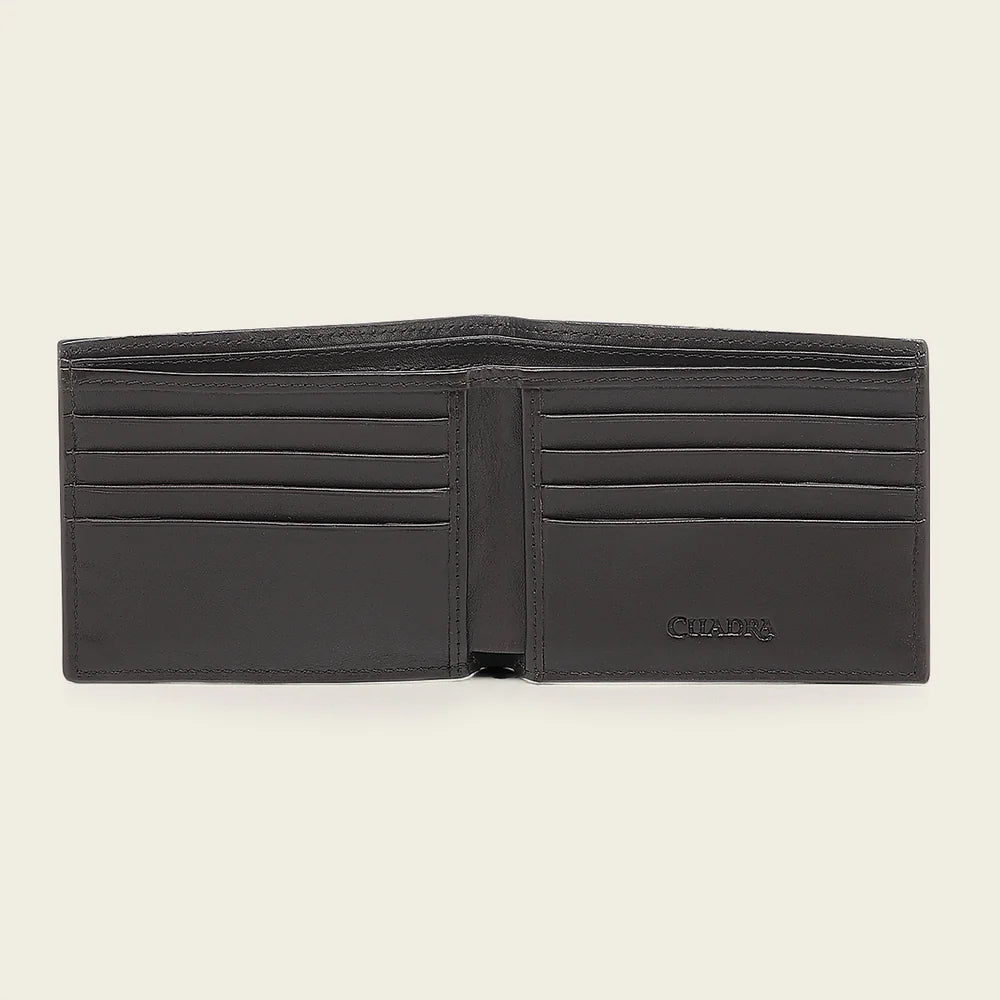 CUADRA HONEY BIFOLD WALLET IN GENUINE ITALIAN DEER AND BOVINE LEATHER