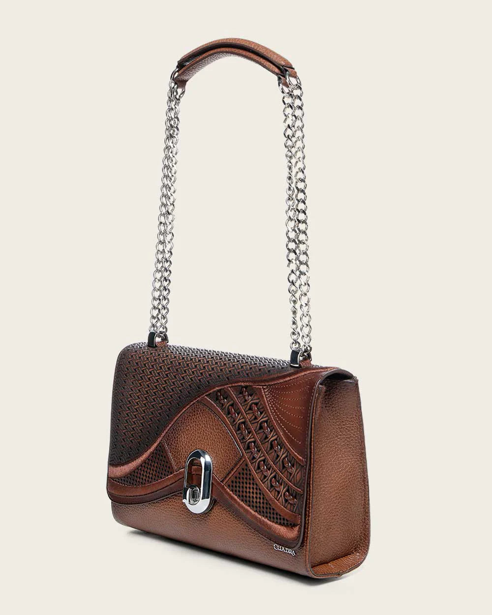 CUADRA WOMEN'S LUXURY HONEY BROWN SHOULDER BAG IN BOVINE LEATHER