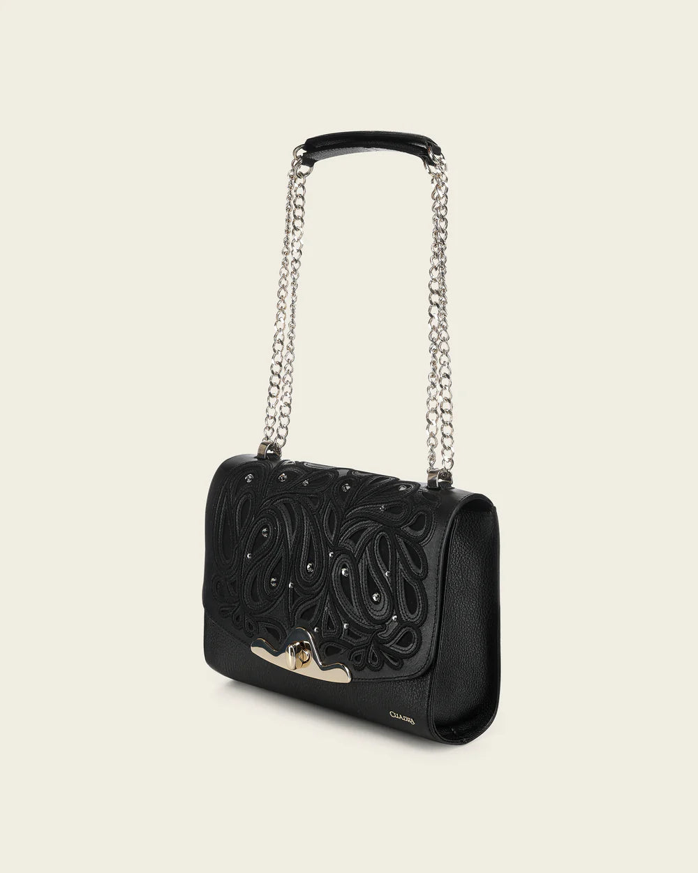 CUADRA WOMEN'S BLACK LEATHER SHOULDER BAG