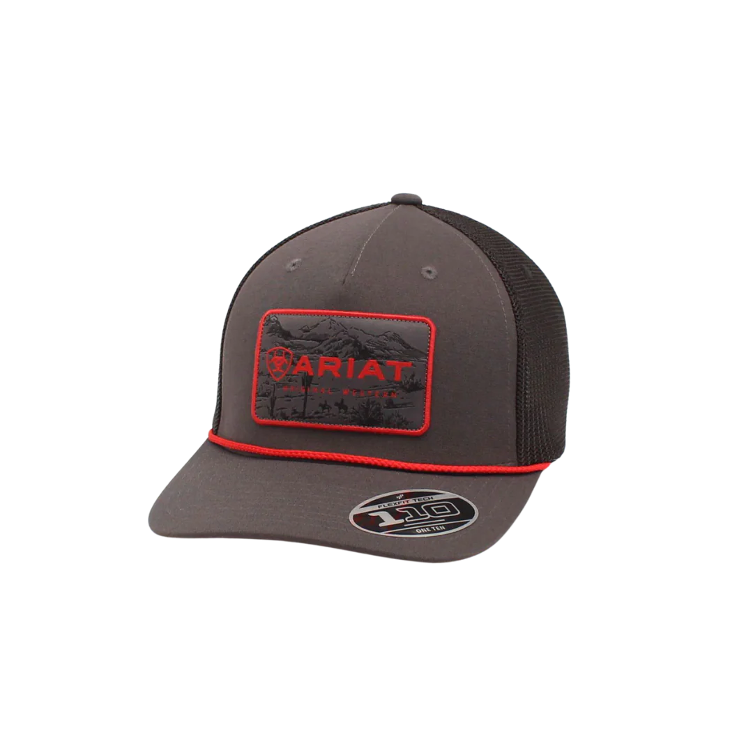 Ariat Men's Grey Rectangle Patch Cap