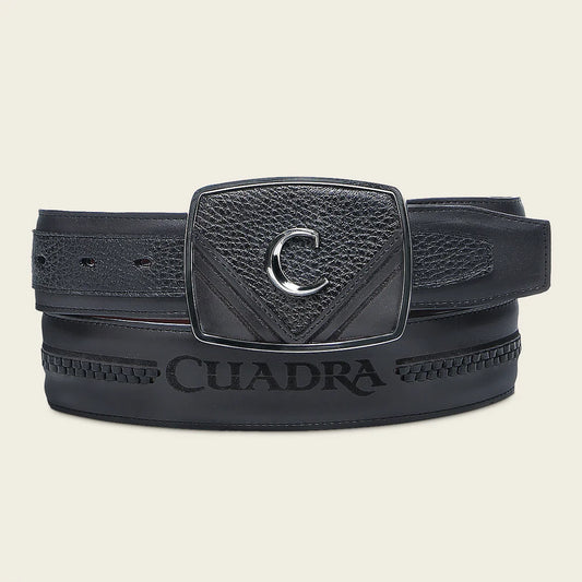 CUADRA MEN BLACK DEER LASER BELT