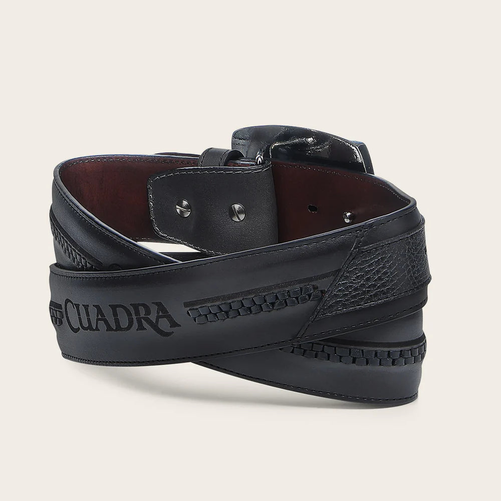 CUADRA MEN BLACK DEER LASER BELT