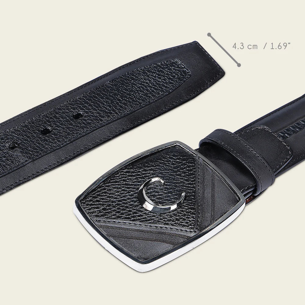 CUADRA MEN BLACK DEER LASER BELT