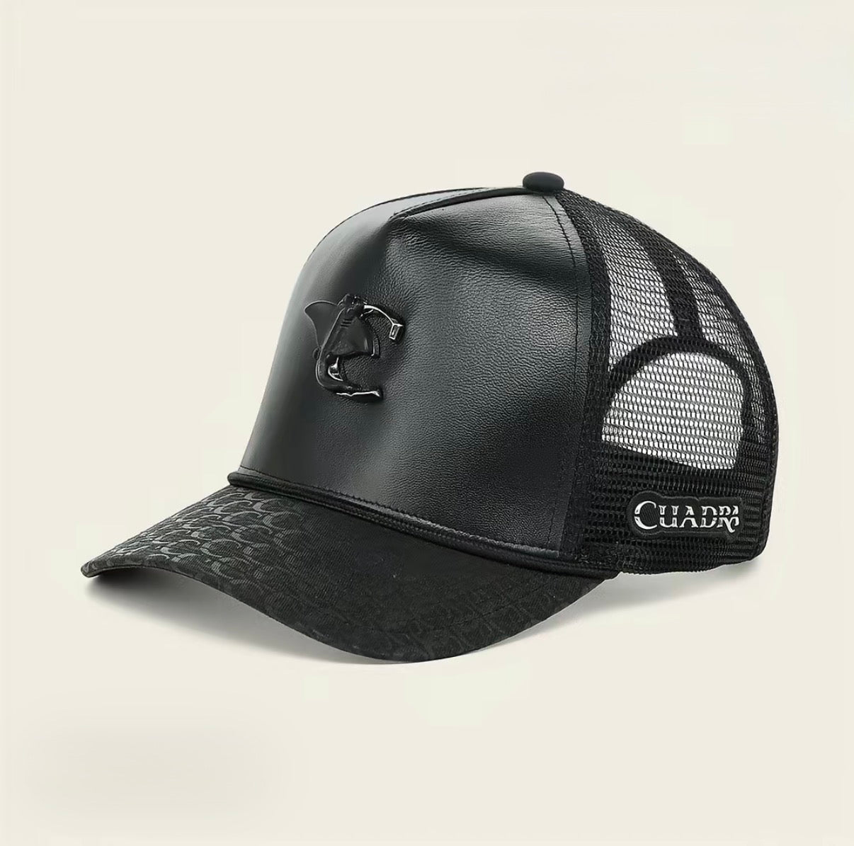 CUADRA BLACK WESTERN LEATHER CAP