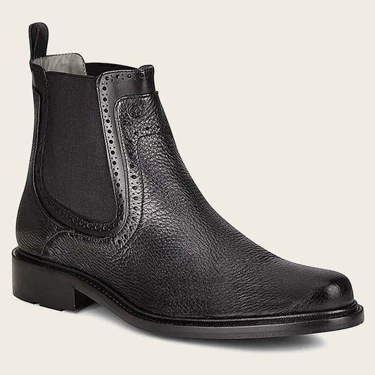 Black Deer Leather Chelsea boots by Franco Cuadra, Botin