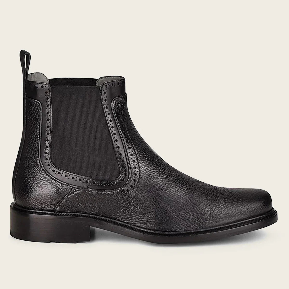 Black Deer Leather Chelsea boots by Franco Cuadra, Botin