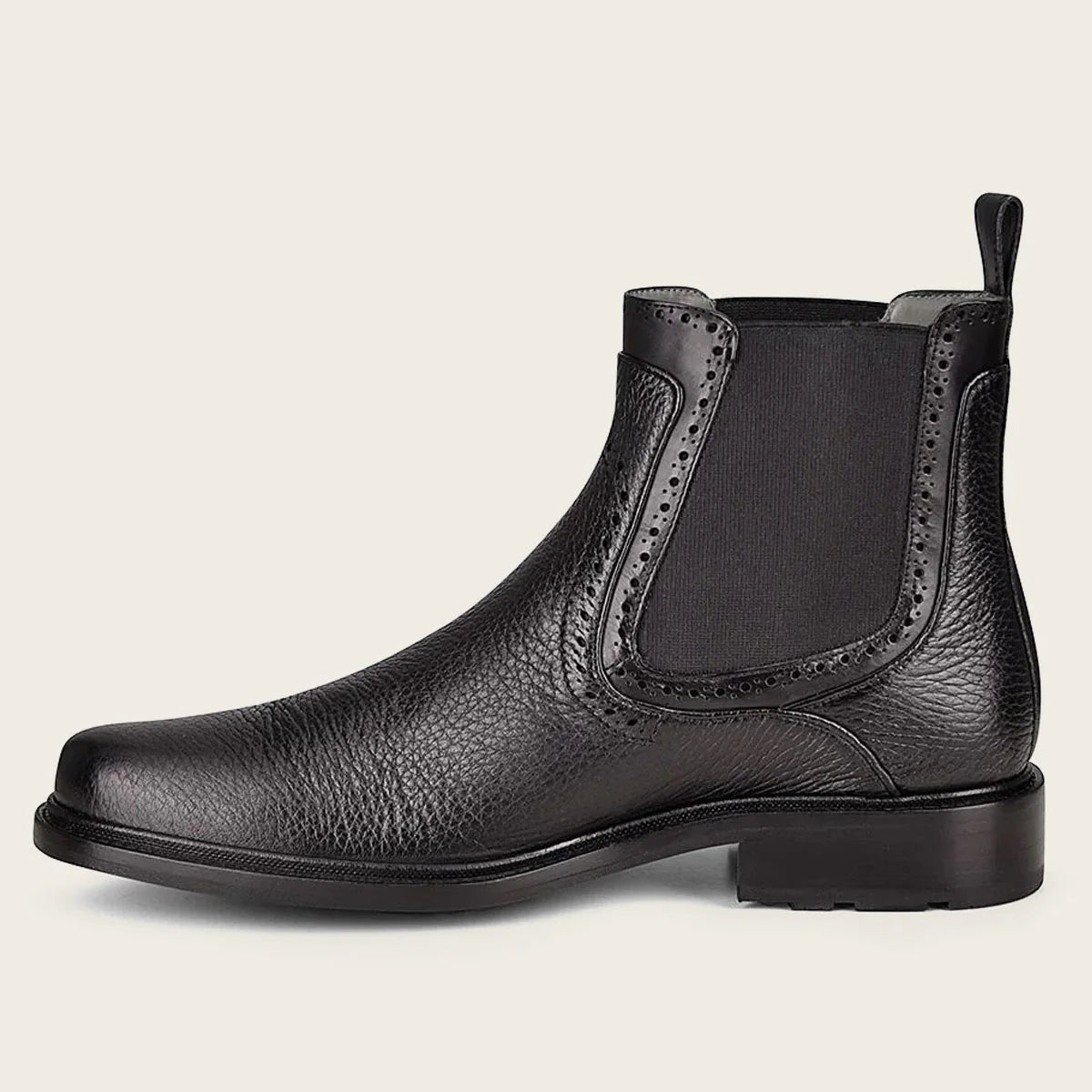 Black Deer Leather Chelsea boots by Franco Cuadra, Botin