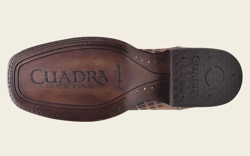 MENS CUADRA ENGRAVED HONEY LEATHER WESTERN BOOTS