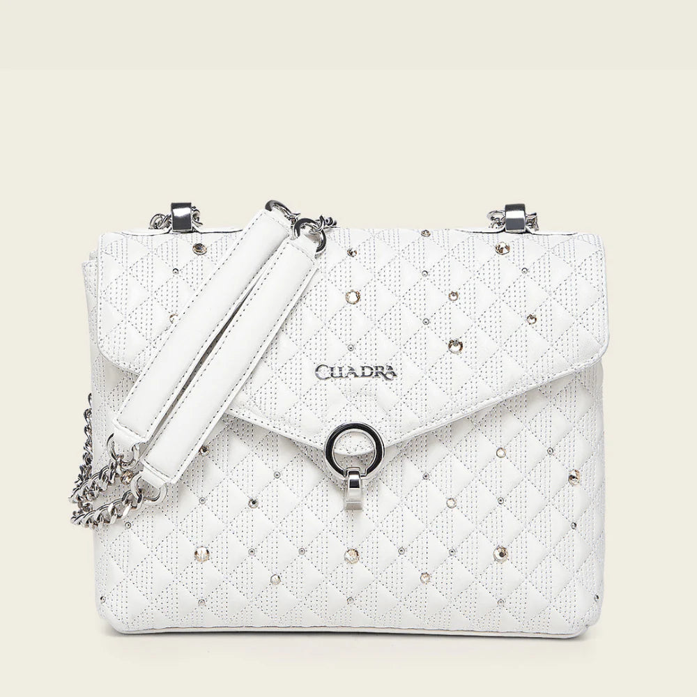 CUADRA SHOULDER HANDBAG IN WHITE