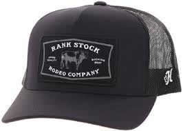 HOOEY RANK STOCK CAP BLACK W WHITE