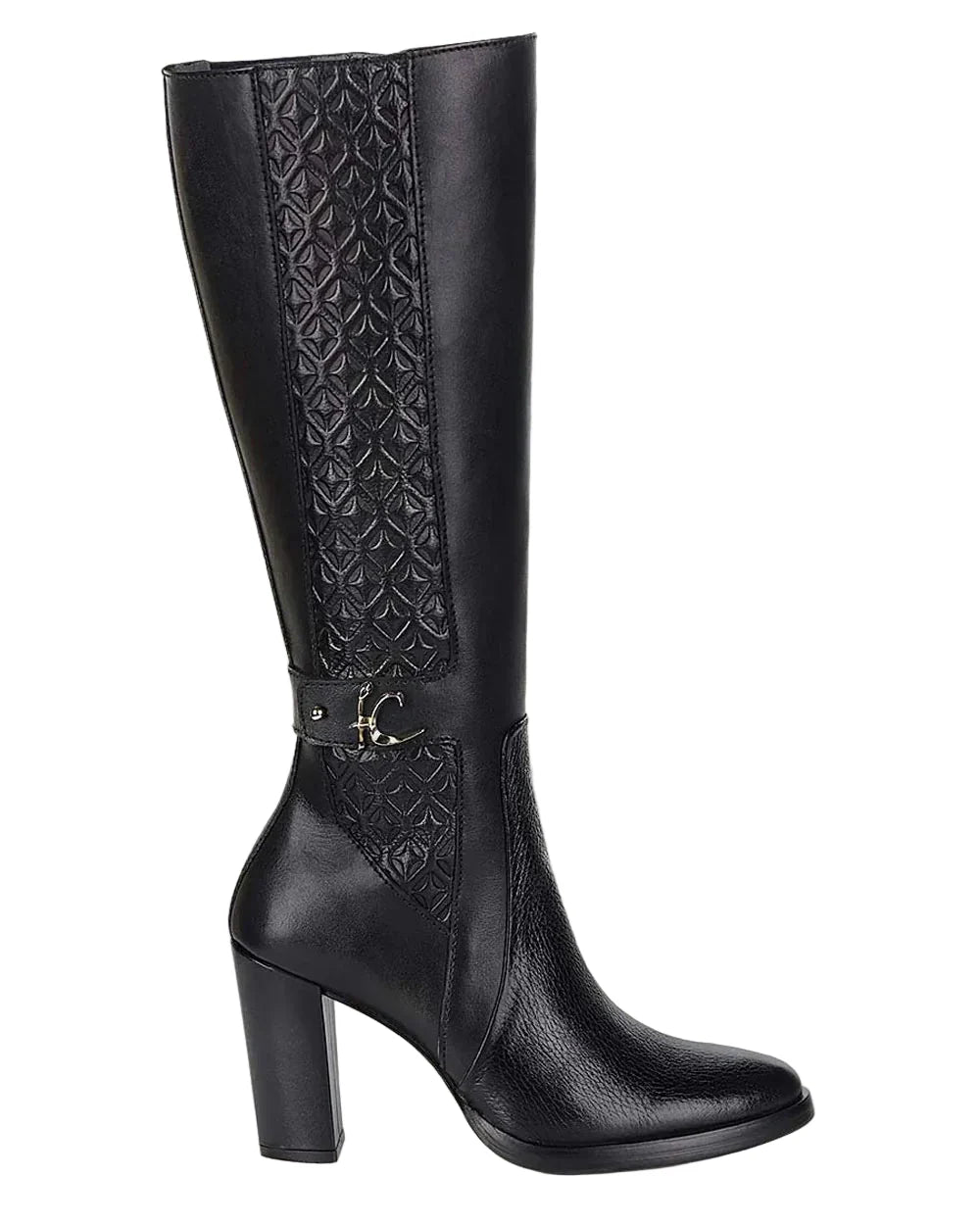 CUADRA WOMEN'S BLACK DEER  ZIPPER ROUND TOE BOOTS
