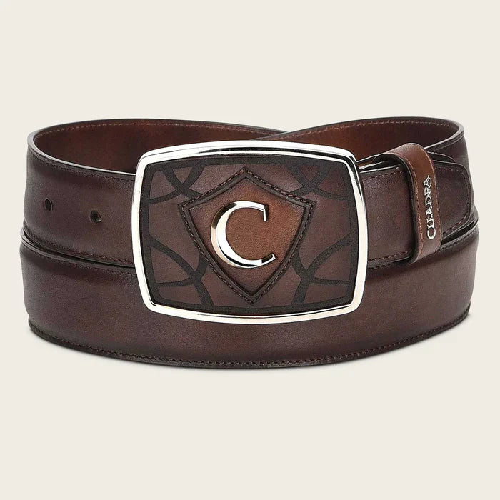 CUADRA MENS BROWN LEATHER WESTERN BELT