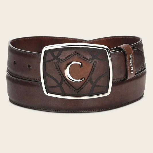 CUADRA MENS BROWN LEATHER WESTERN BELT
