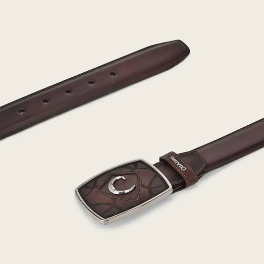 CUADRA MENS BROWN LEATHER WESTERN BELT