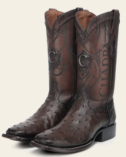 MENS CUADRA CHOCOLATE OSTRICH BOOT