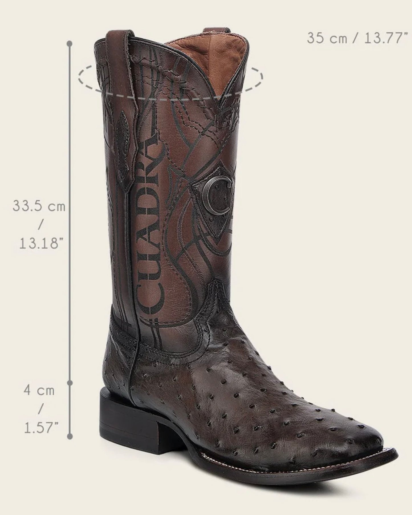MENS CUADRA CHOCOLATE OSTRICH BOOT