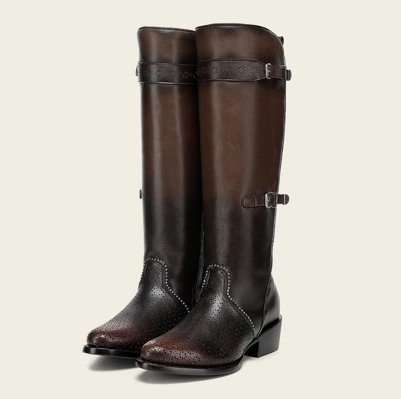 CUADRA WOMEN'S CASUAL BROWN BOVINE LASER STUD BOOT